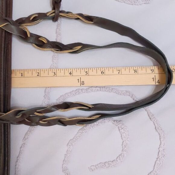 WEIMEIBAIGE Brown Vegan Leather Tote Bag Shoulder Purse Large - Picture 9 of 10